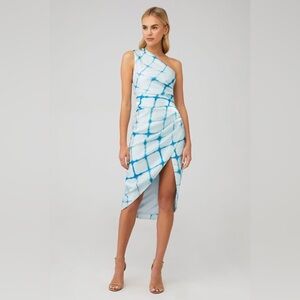Elliatt NWT One Shoulder Checker Print Cocktail Dress